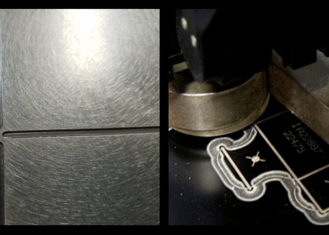 Embossed steel counterplate detail